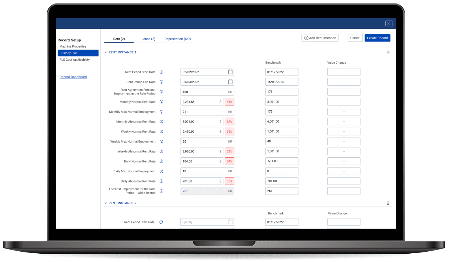 cost management platform setup page